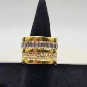 Michael Kors Elegant Gold and Silver Tone Women's Ring‎ Size 7
